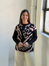 Sweater Print Negro