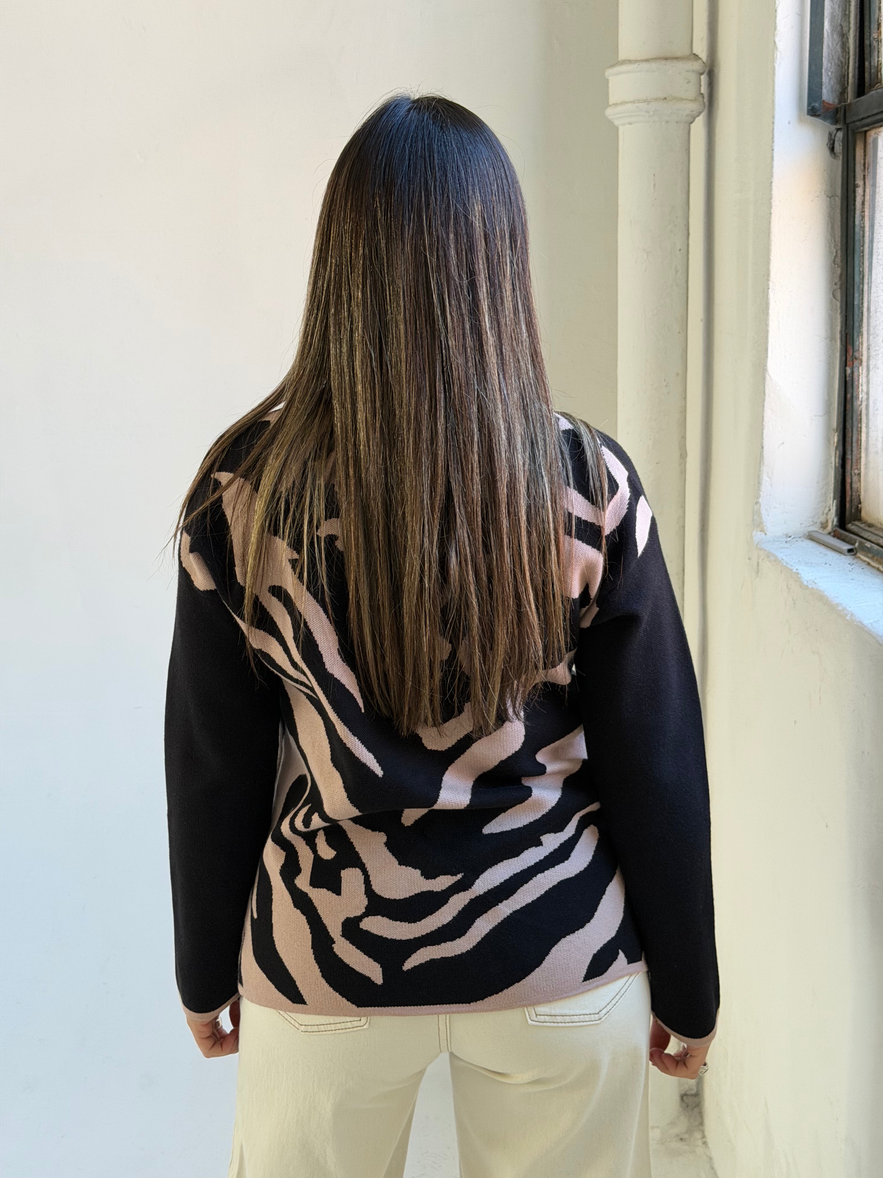 Sweater Print Negro