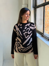 Sweater Print Negro