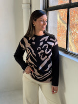 Sweater Print Negro
