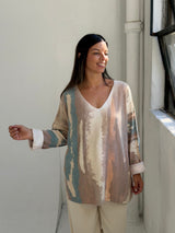 Sweater Nova Camel con Petróleo