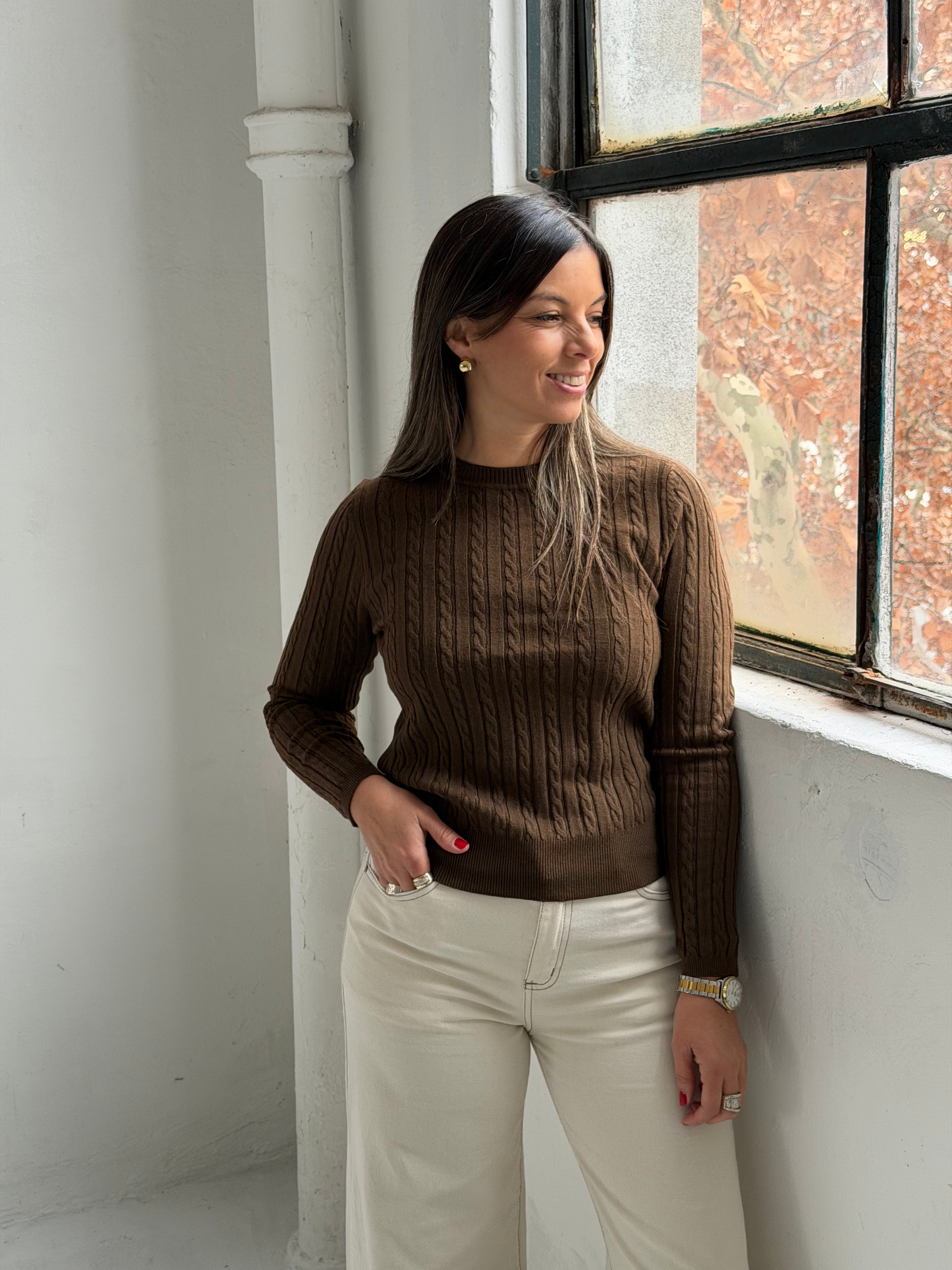 Sweater Rulos Chocolate