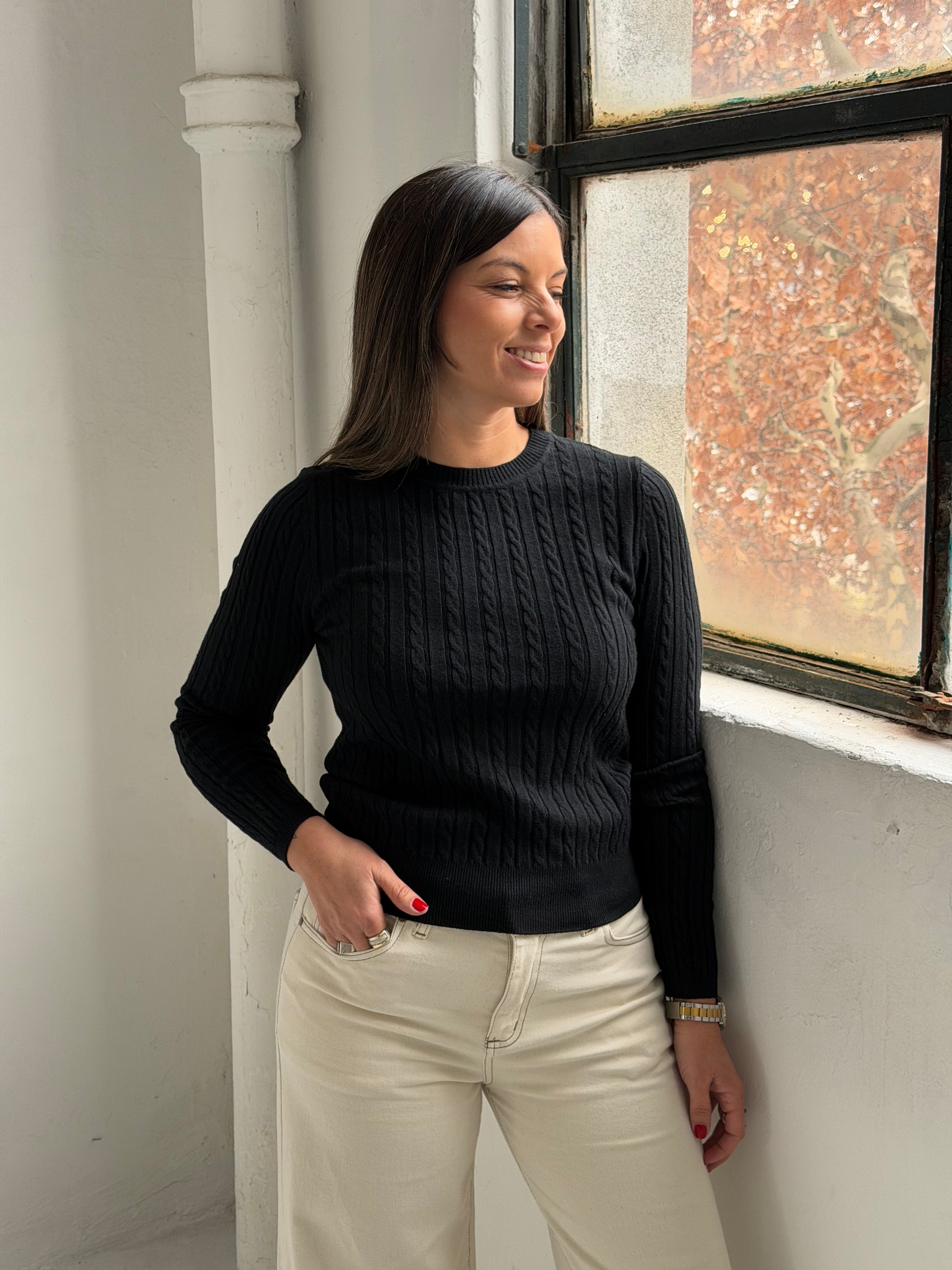 Sweater Rulos Negro