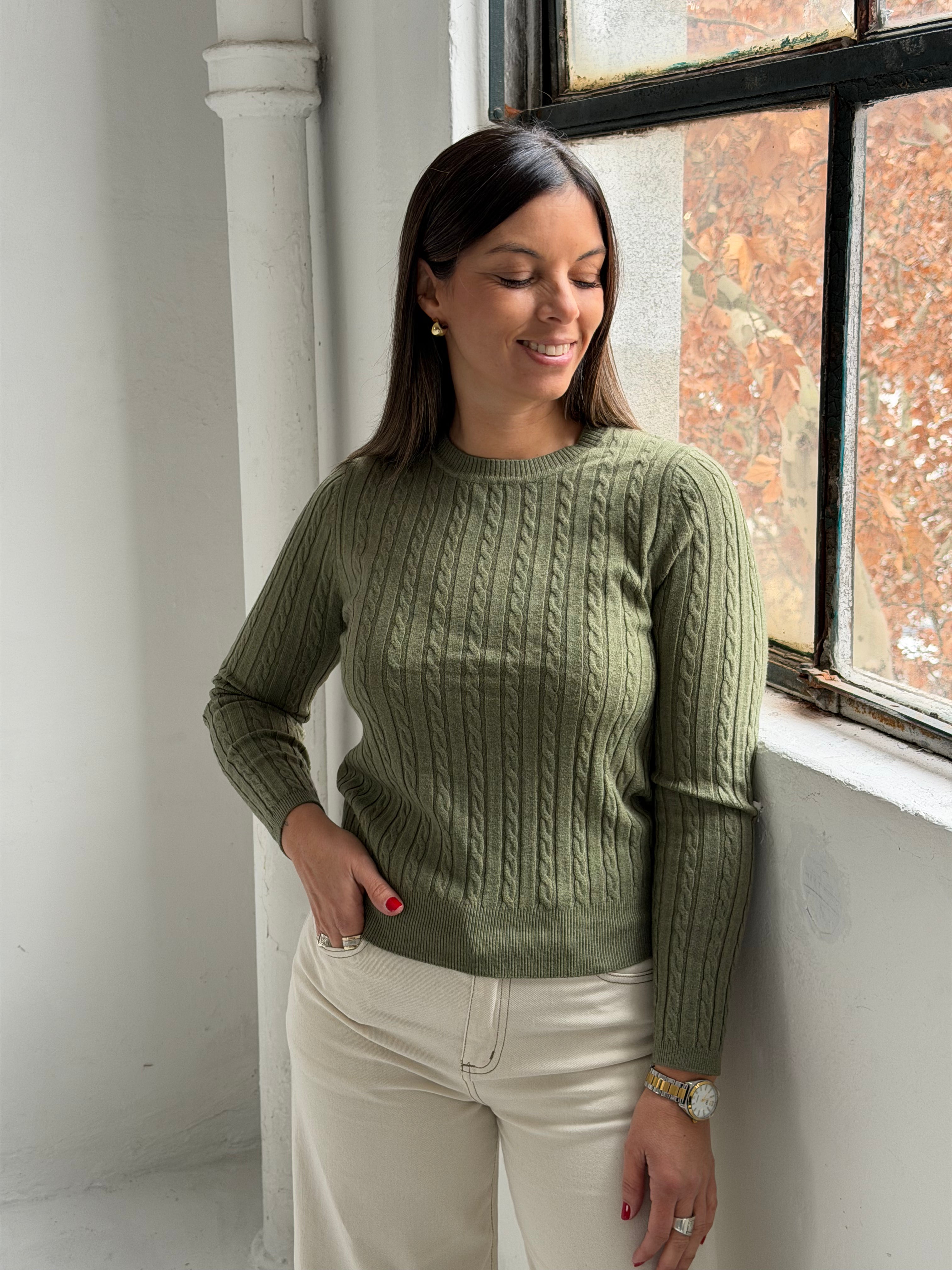 Sweater Rulos Verde