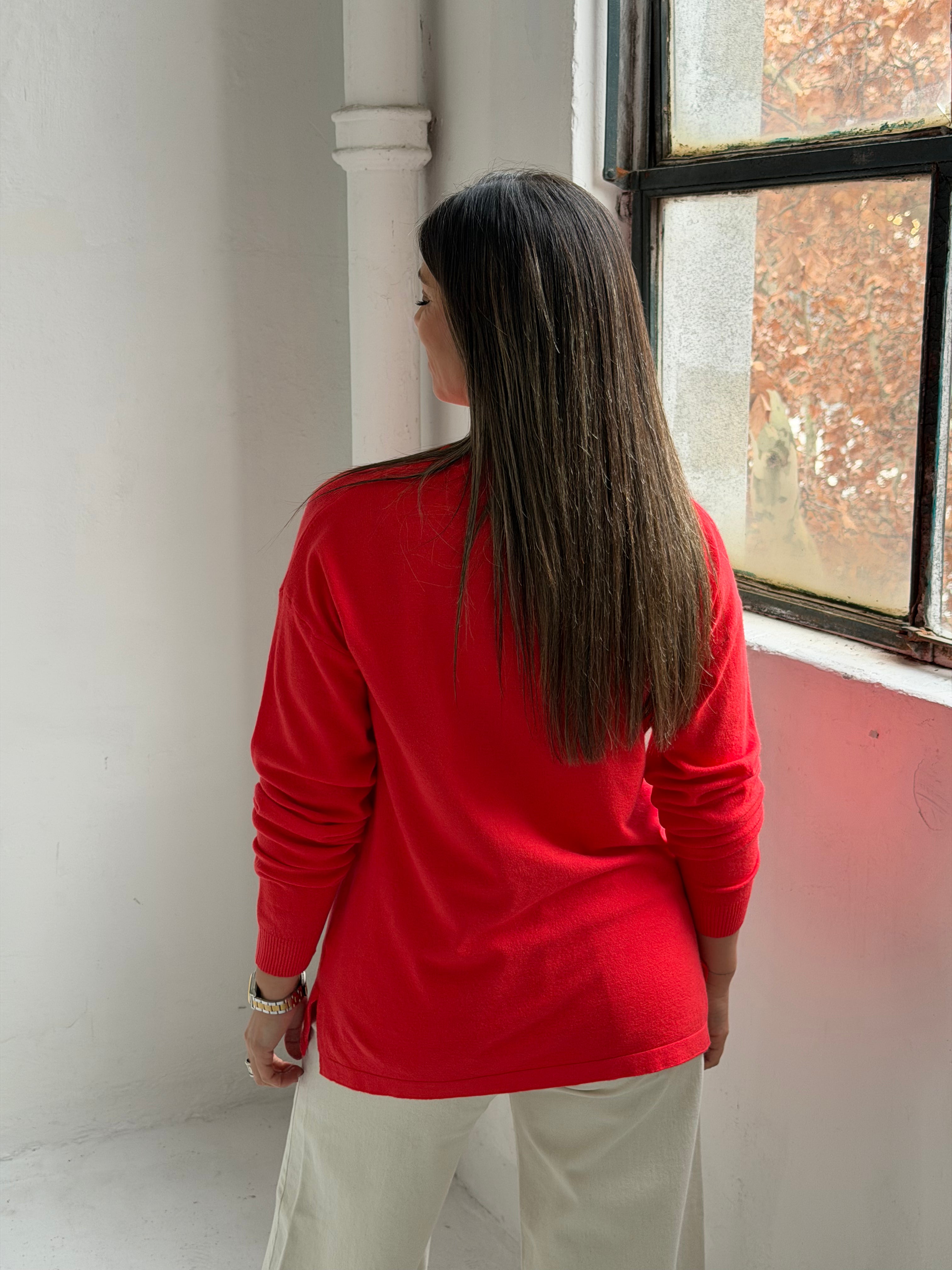 Sweater Rombo Rojo