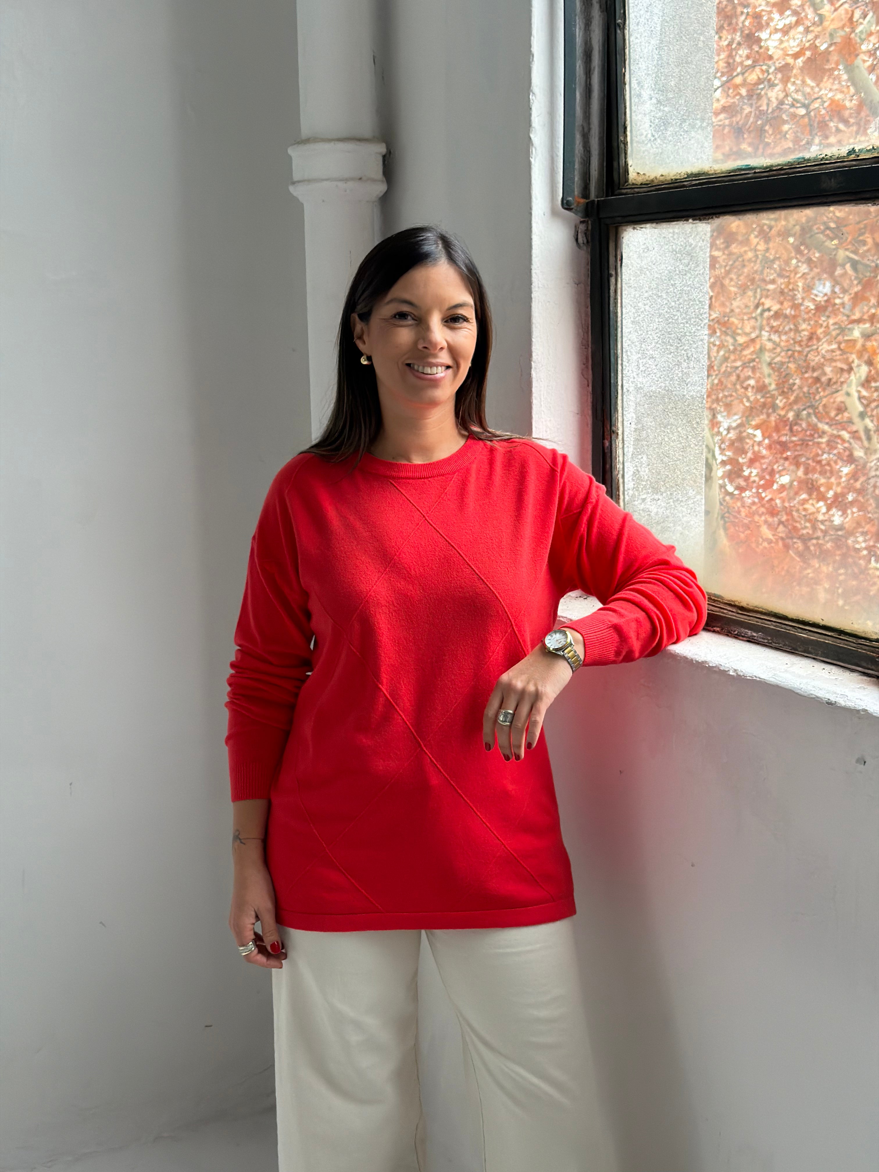 Sweater Rombo Rojo