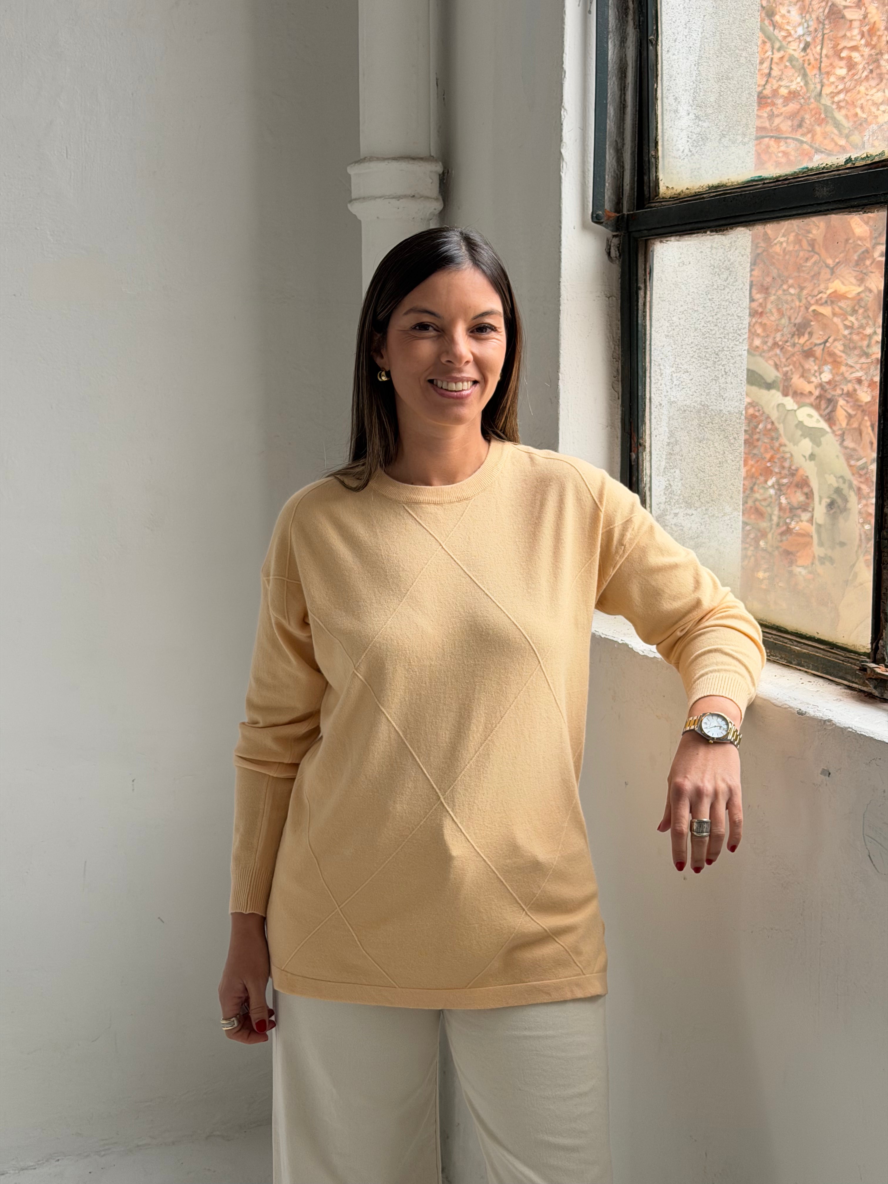 Sweater Rombo Manteca