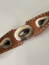 Cinto Faja SIENNA tachas ÓVALO beige