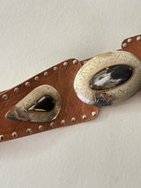 Cinto Faja SIENNA tachas ÓVALO beige