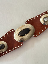 Cinto Faja SIENNA tachas ÓVALO chocolate