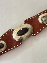 Cinto Faja SIENNA tachas ÓVALO chocolate