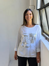 Remera detalle lentejuela Blanco
