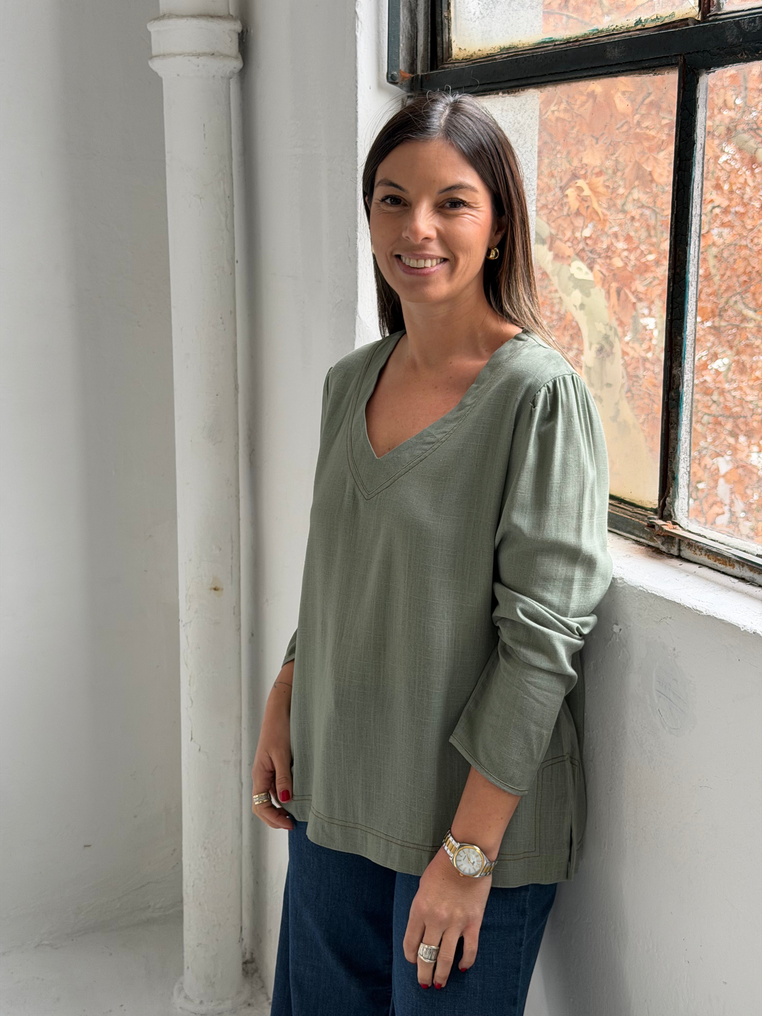 Blusa Roses Verde