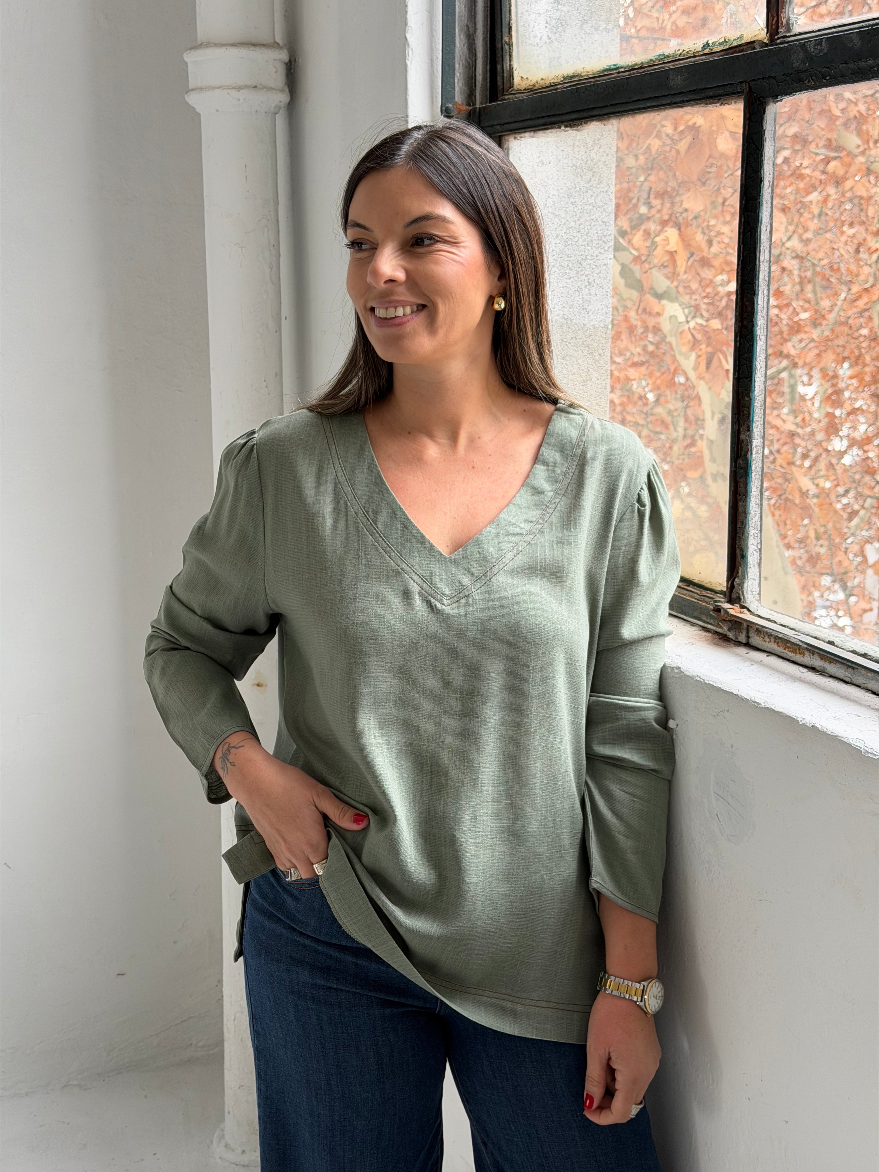 Blusa Roses Verde