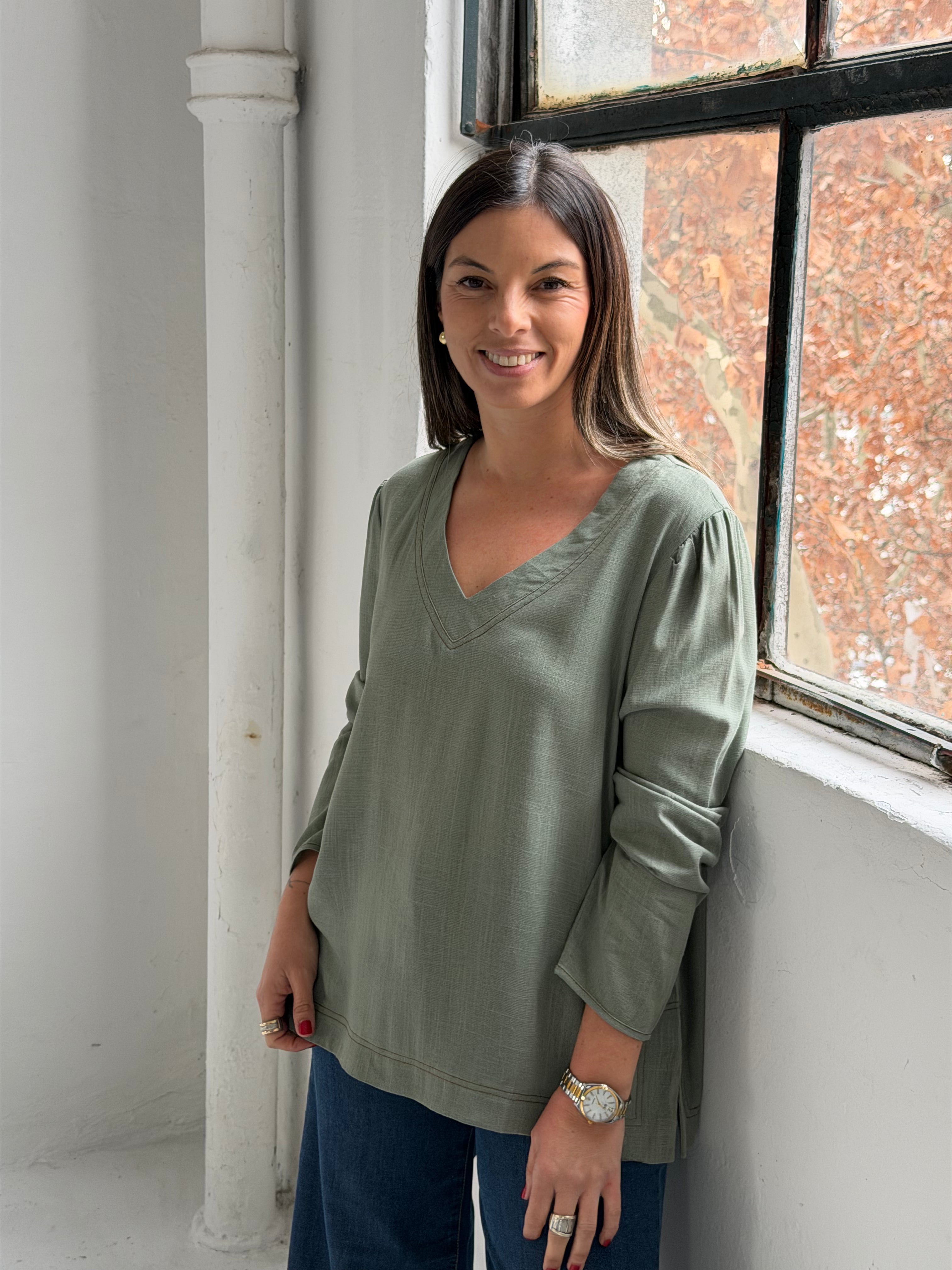 Blusa Roses Verde
