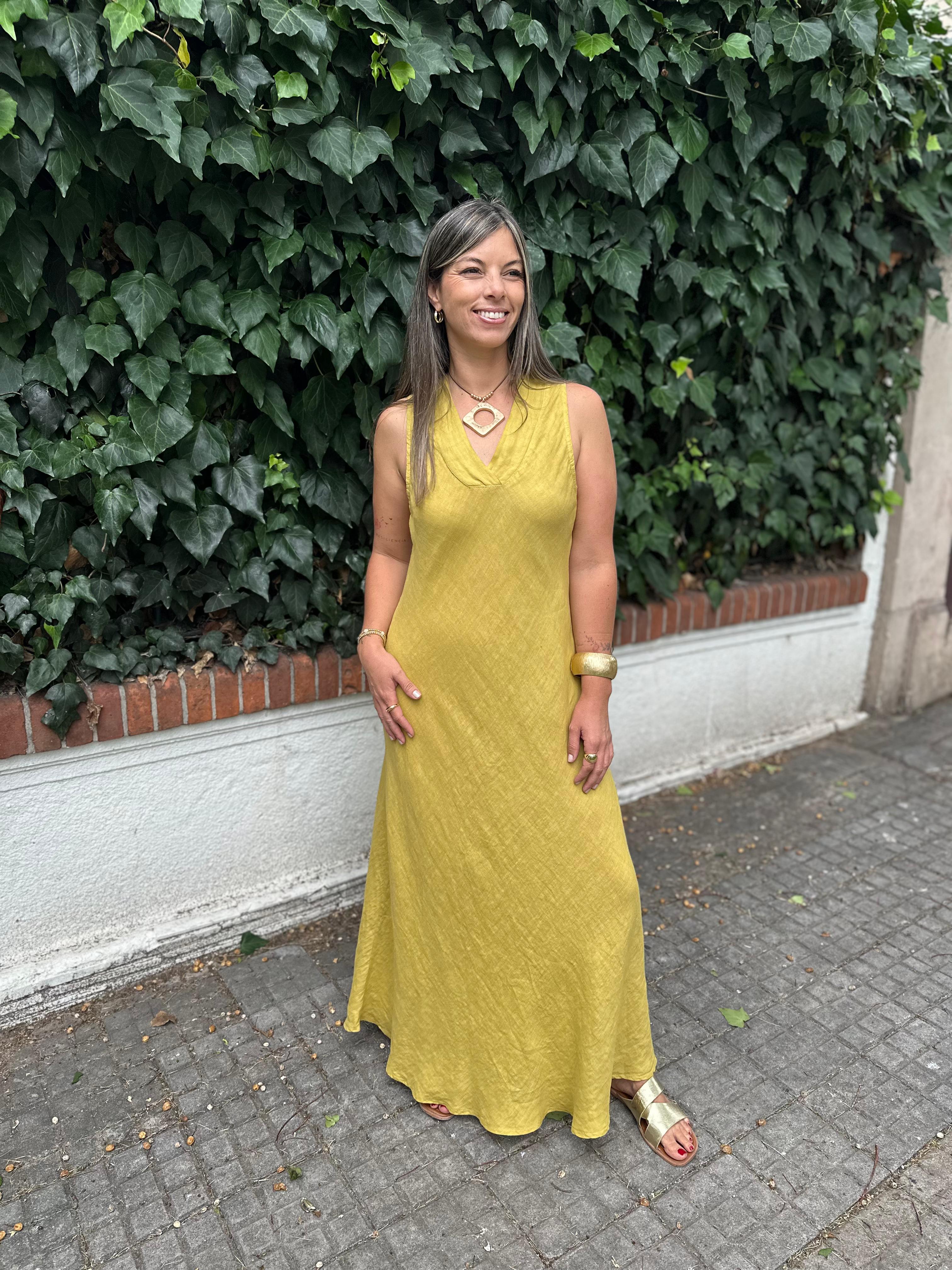 Vestido Mandi Mostaza