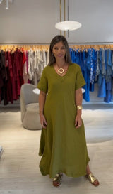 Vestido Magic Manga Corta Pistacho