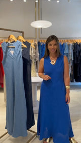 Vestido Mandi Azul Francia